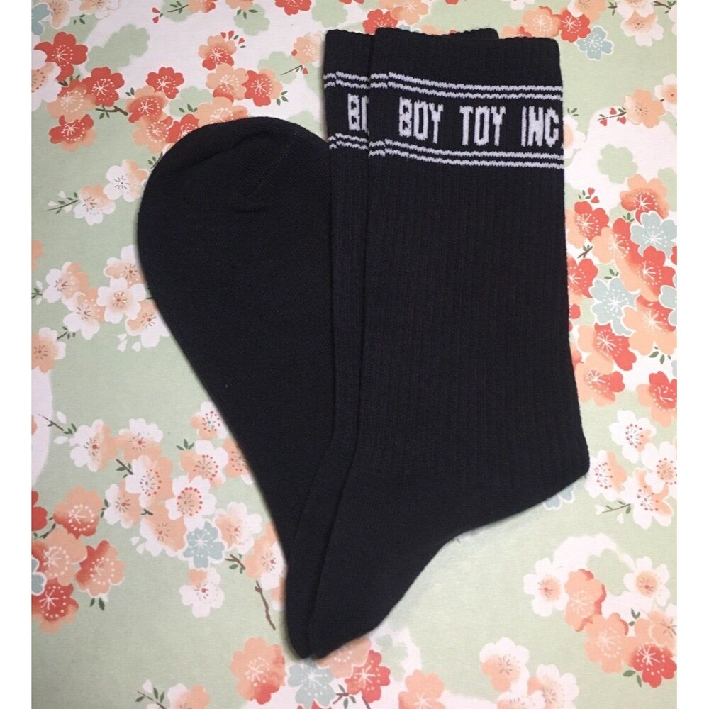 Dolls Kill Black Crew Socks Boy Toy Inc New Medium Women’s